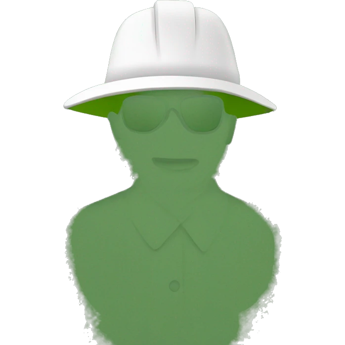 gardener pith helmet jacket white green trees  emoji