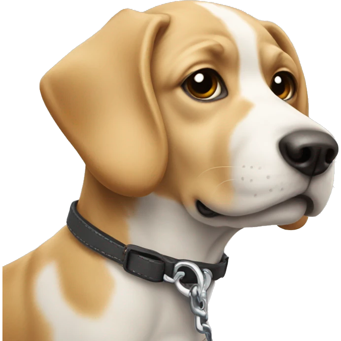 A dog on a leash emoji