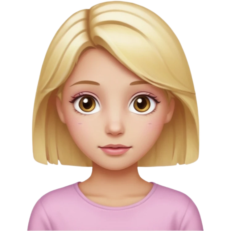 Una chica rubia con mechas leves de rosa ojos hazel  emoji
