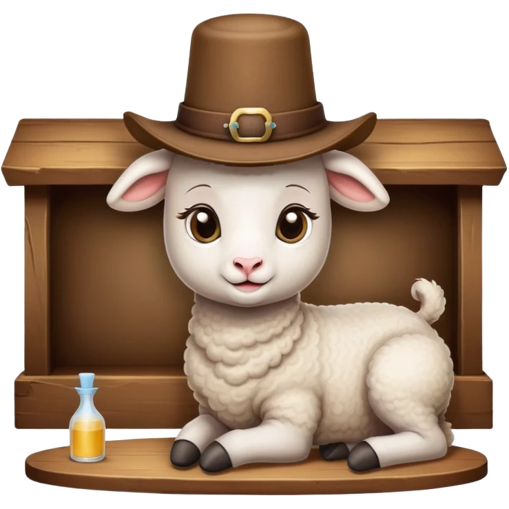 lamb dyeing hair in saloon emoji