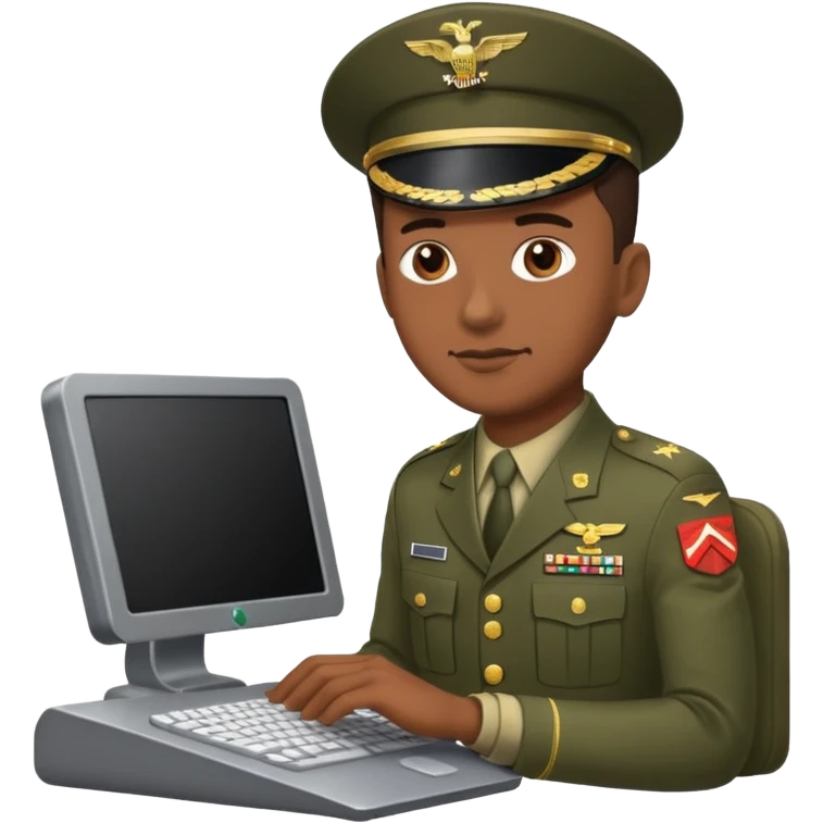 Military man on computer  emoji