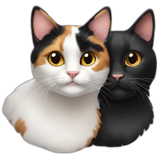 calico cat and black cat emoji