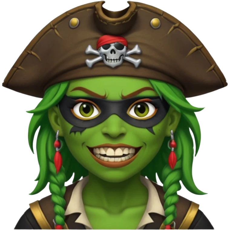 ork pirate woman long teeth emoji