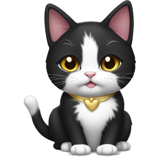 Princess tuxedo cat emoji