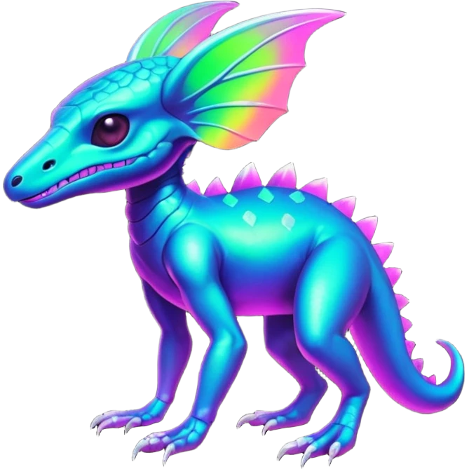 Tropical futuristic lush neon Fionbri-Vernid-creature (full body) emoji