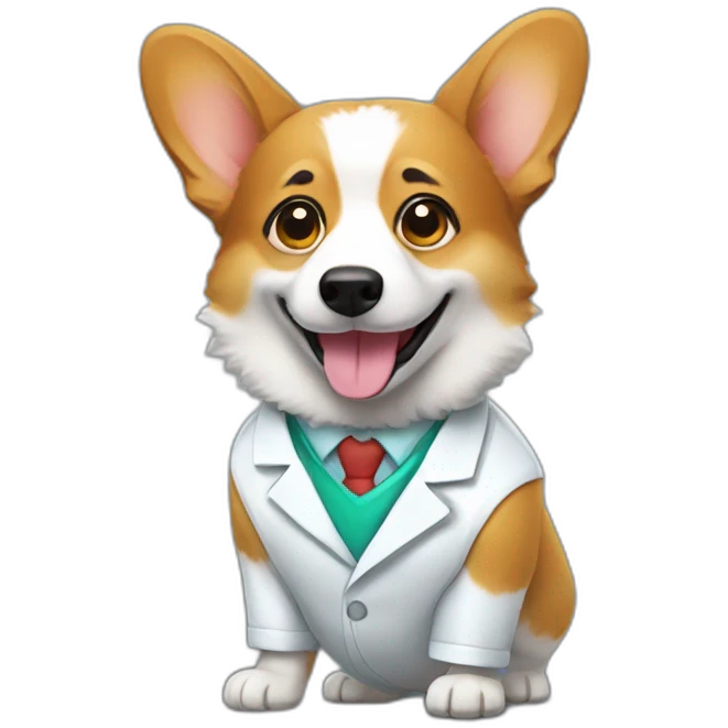 corgi as a scientist emoji