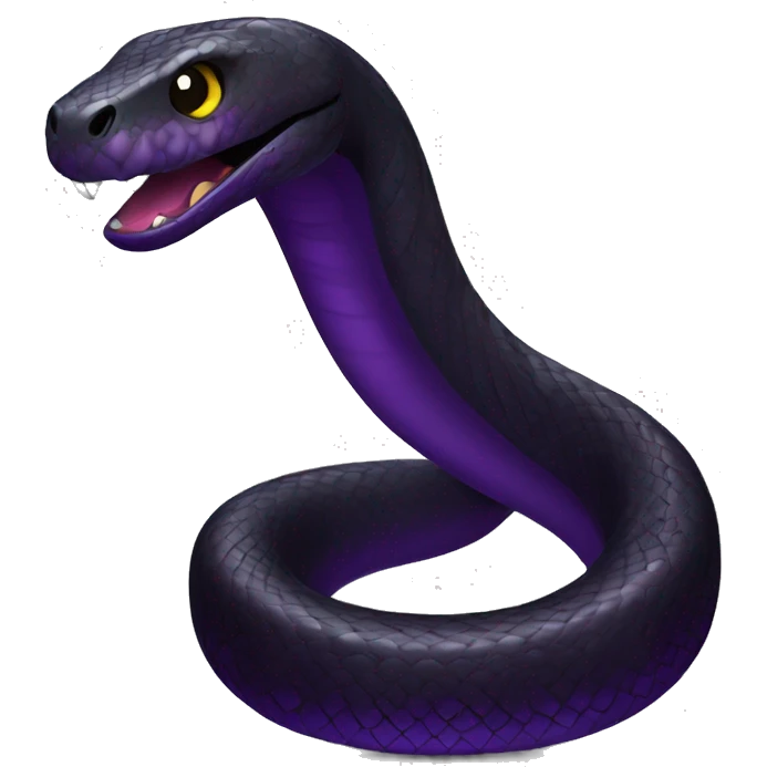 black snake with very dark violet chrome highlights  emoji