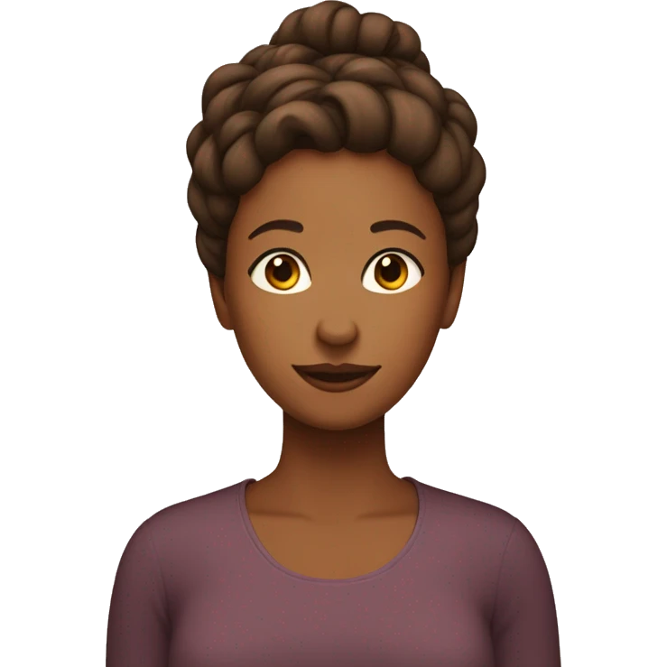 Brown skin mother with hair in a bun and a brown skin son  emoji