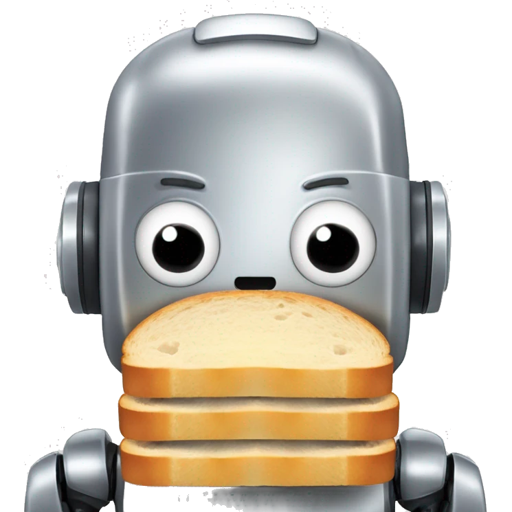 robot idiot sandwich (i.e. a robot face holding two slices of bread to its ears) emoji