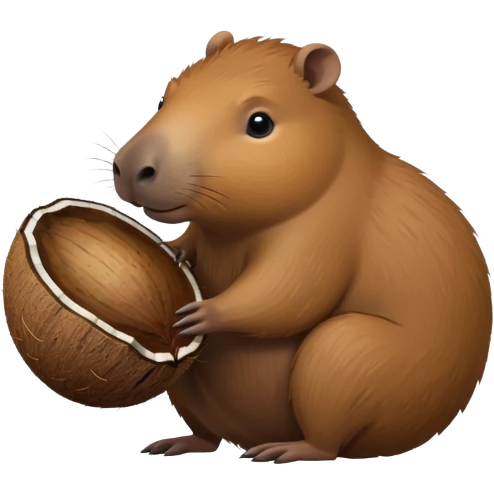 Capybara with a coconut body emoji