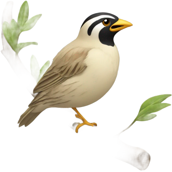 A lark sings while sitting on a branch emoji