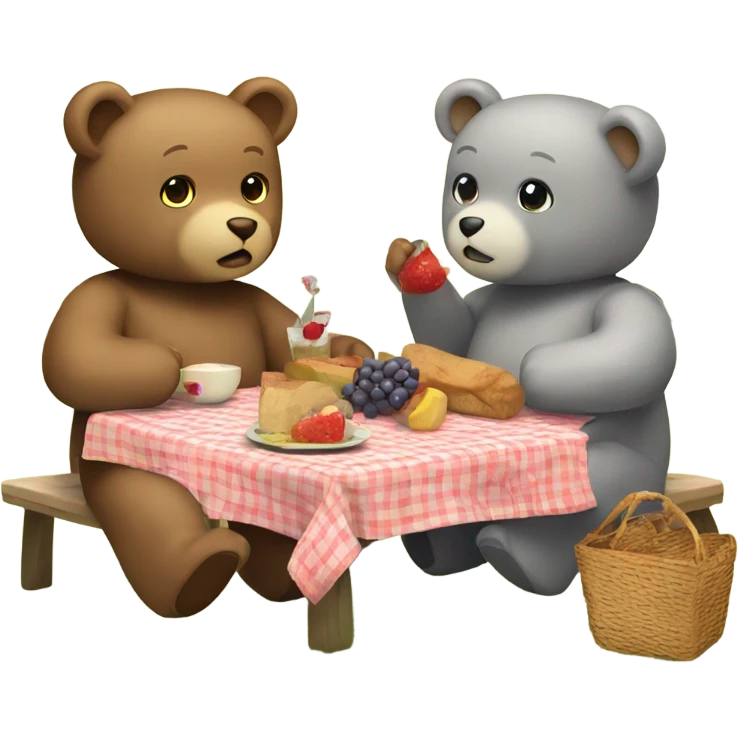 teddy bears having a picnic  emoji