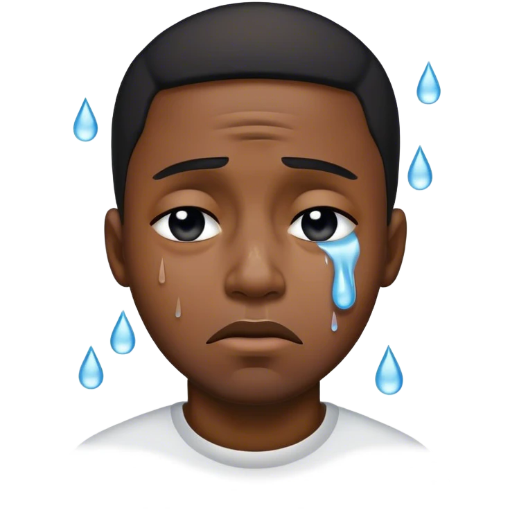 Black man sobbing eyes out emoji