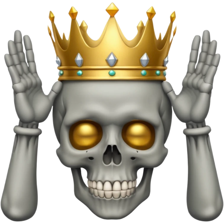 Skull with hands on head and a crown emoji