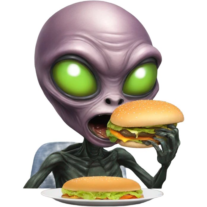 alien eating a burger  emoji