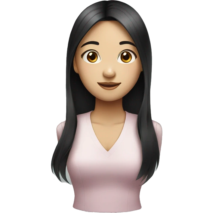 cute asian black straight hair girl emoji