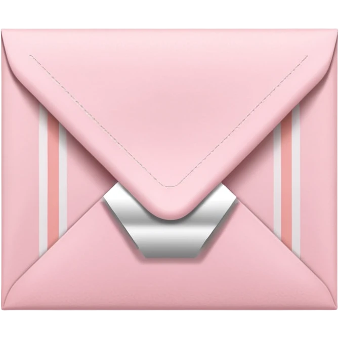cute pastel pink envelope with paper sticking out emoji