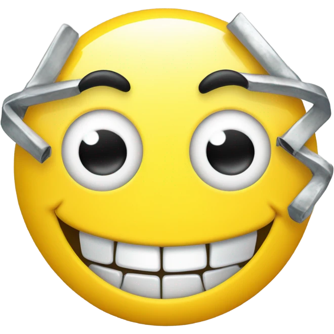 Smiley face with a grill emoji