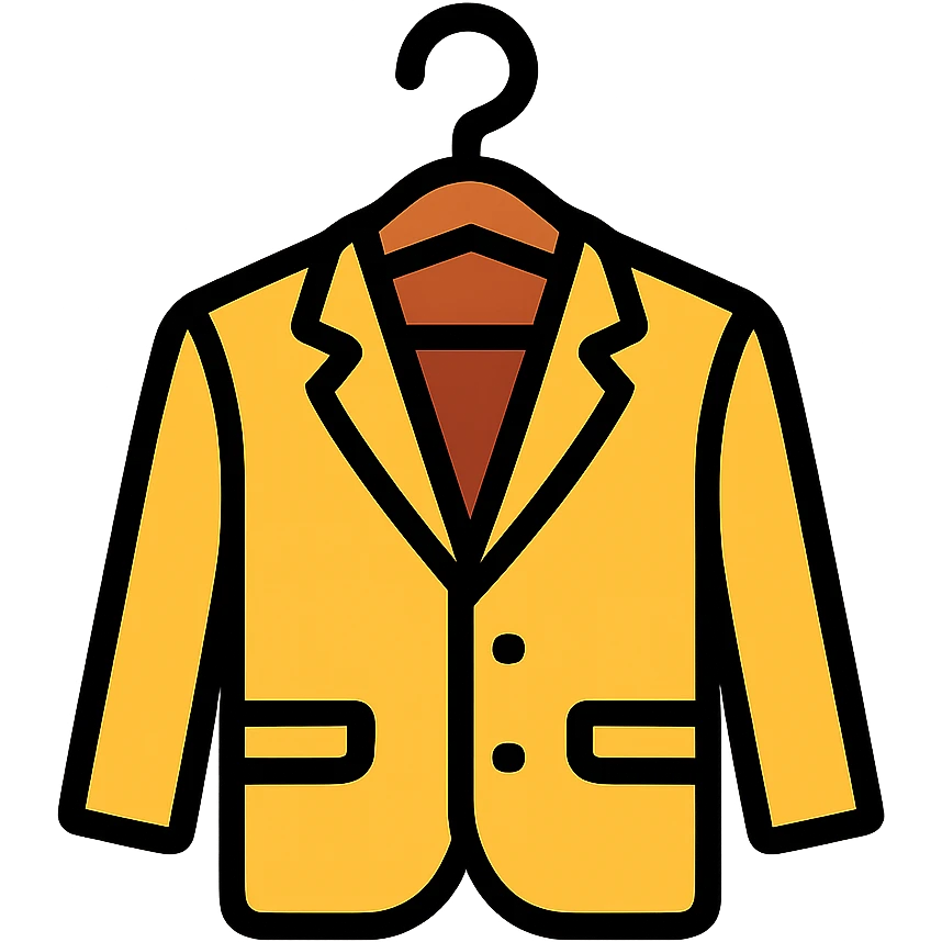 Minimalist clothes hanger with blazer, professional style icon emoji