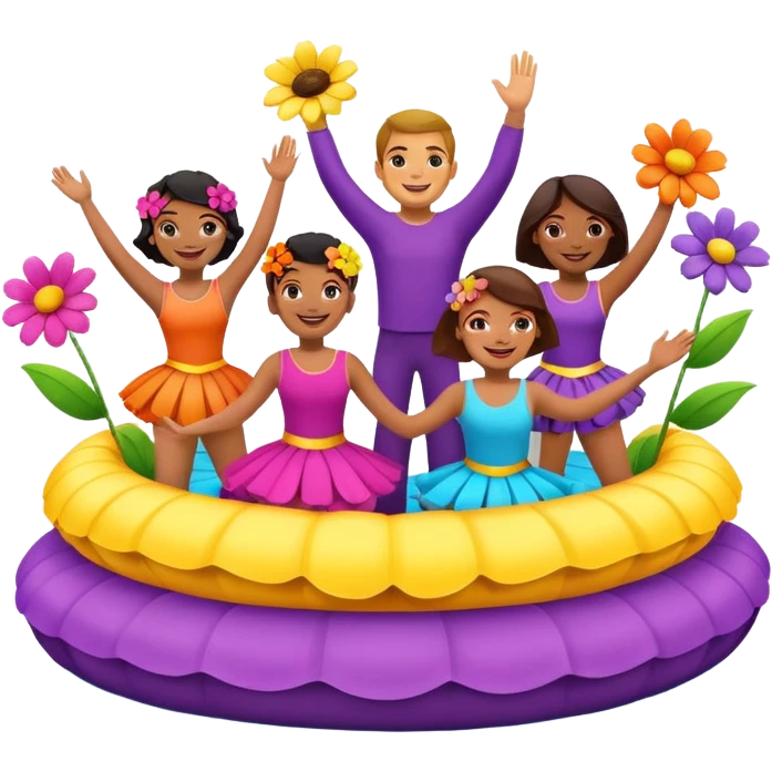 Flower Float with Dancers emoji