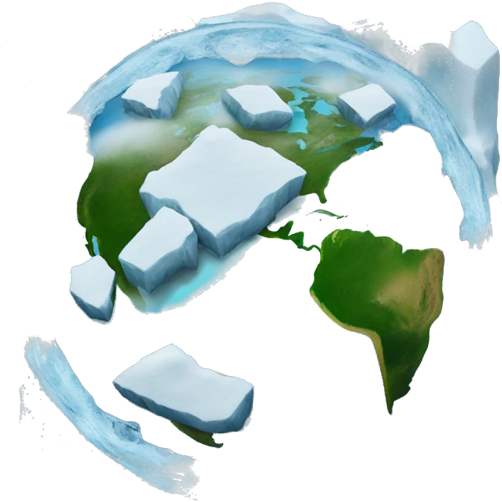 flat earth Surrounded by ice emoji