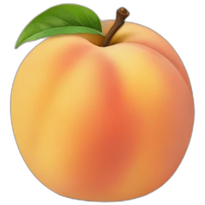 polaroid of a peach emoji