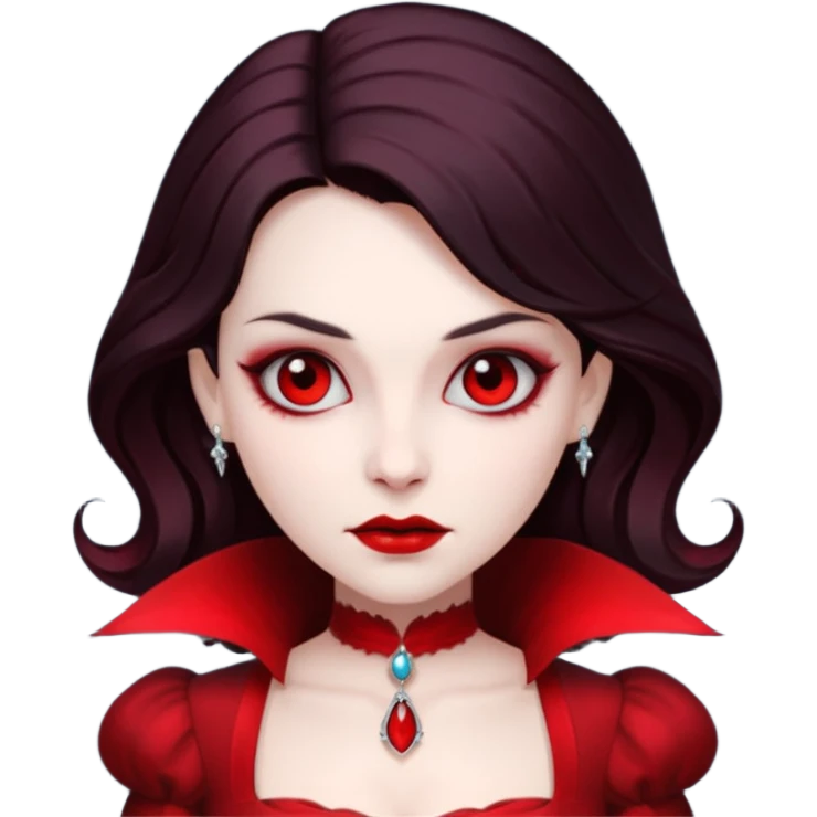 vampire queen with red dress emoji