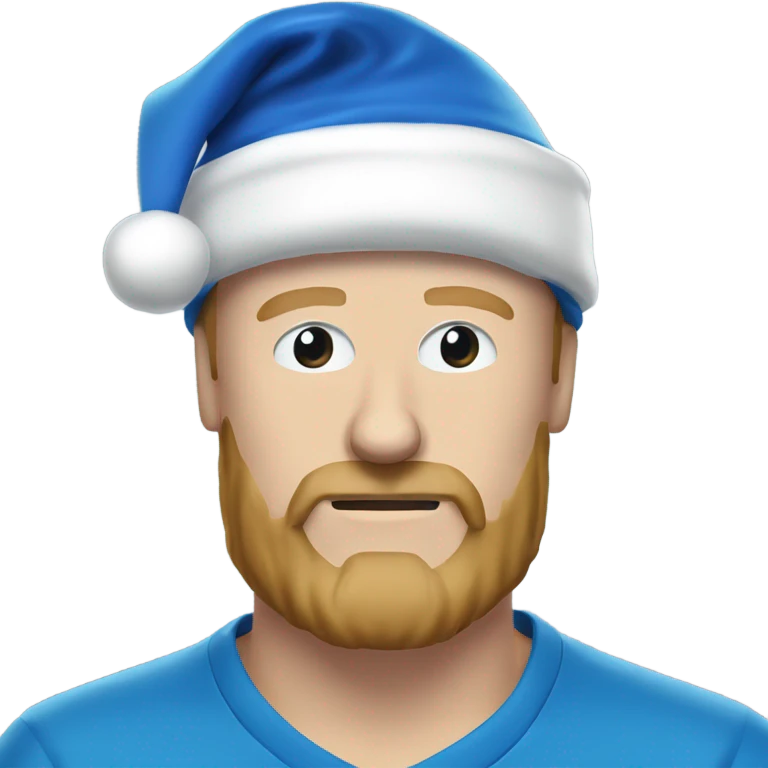 Sean Dyche wearing blue Santa hat emoji