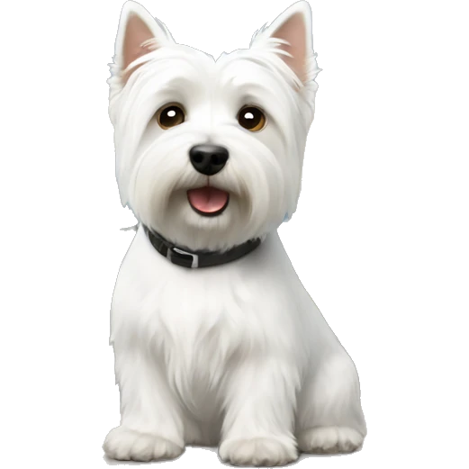 white highland terrier looking at the view  emoji