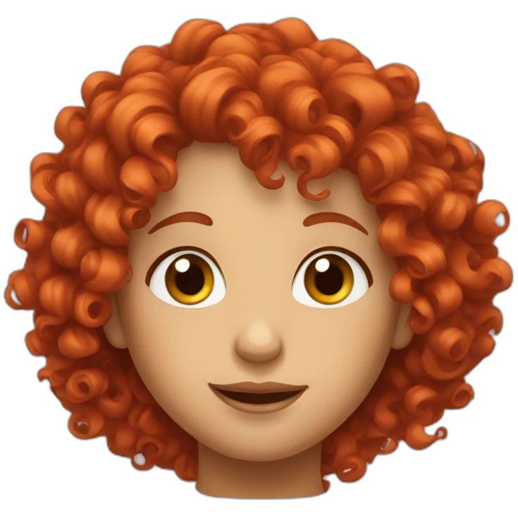 curly red hair CARTOON emoji