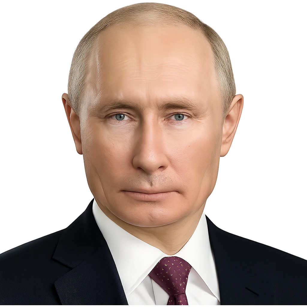 portrait of Vladimir Putin, as close to real as possible, highly accurate facial structure, lifelike skin, signature features, subtle emoji polish, neutral background emoji