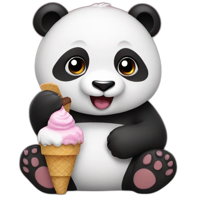 Panda eating ice cream emoji