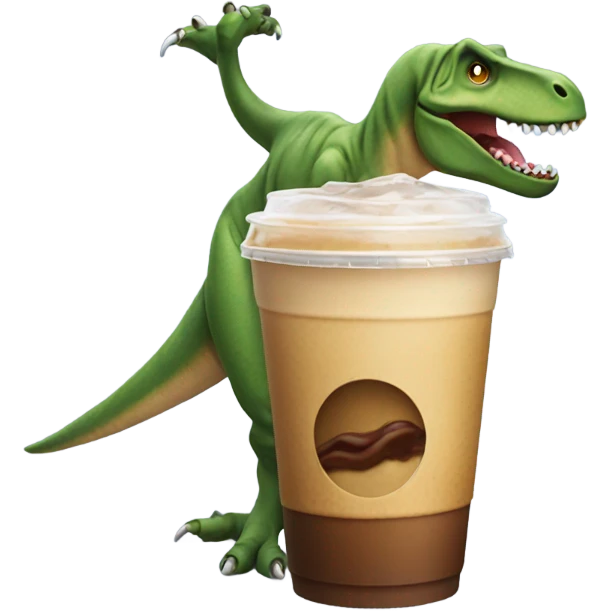 Trex drinking iced coffee  emoji