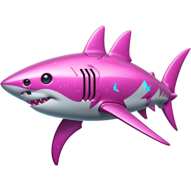 glitter mech shark pink cyberpunk emoji