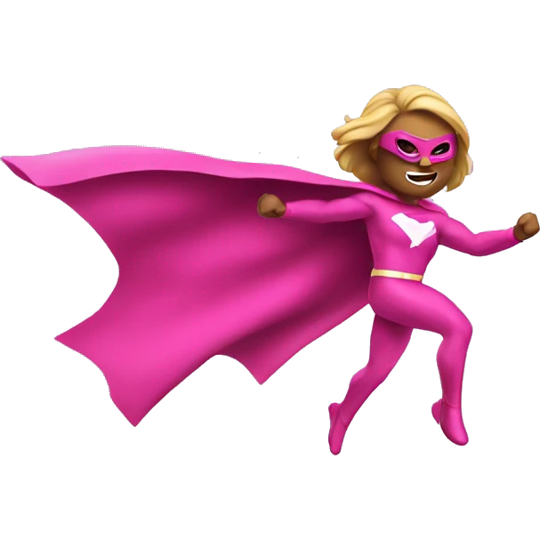 Pink superhero flying emoji
