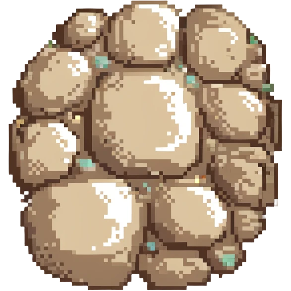 round tan desert rock, slightly irregular shape, desert vibe emoji