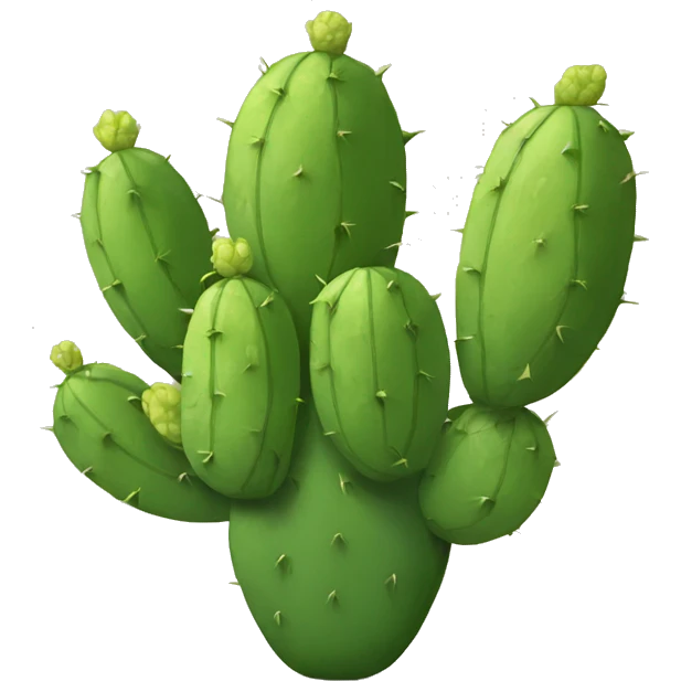 single flat Nopal without pot emoji