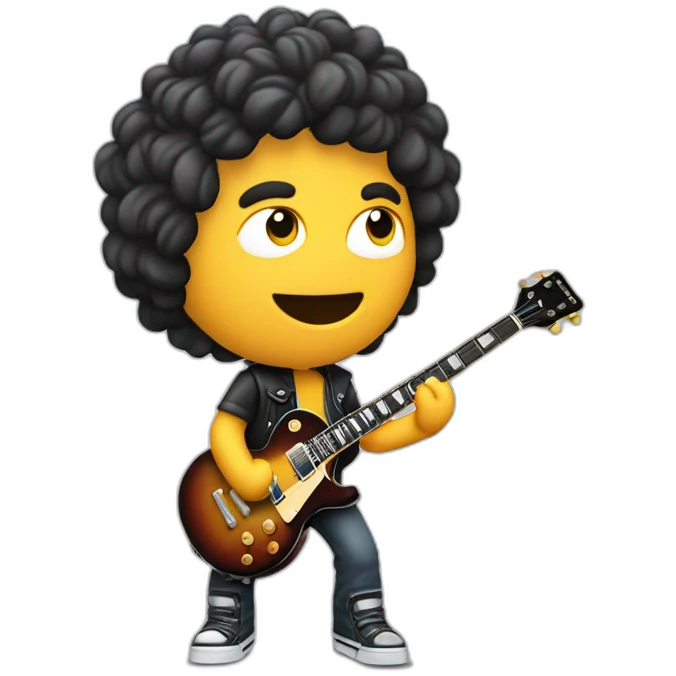 Rocker man playing gisbson les paul emoji