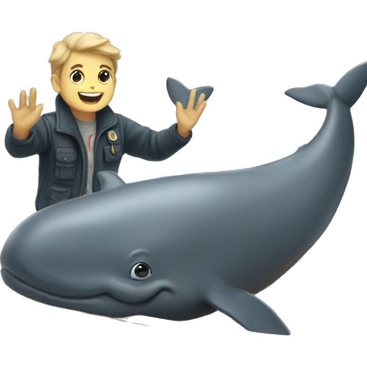petting whales from a boat emoji