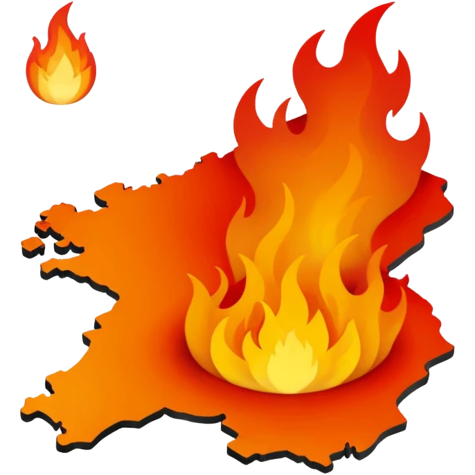 Map Galicia fire emoji