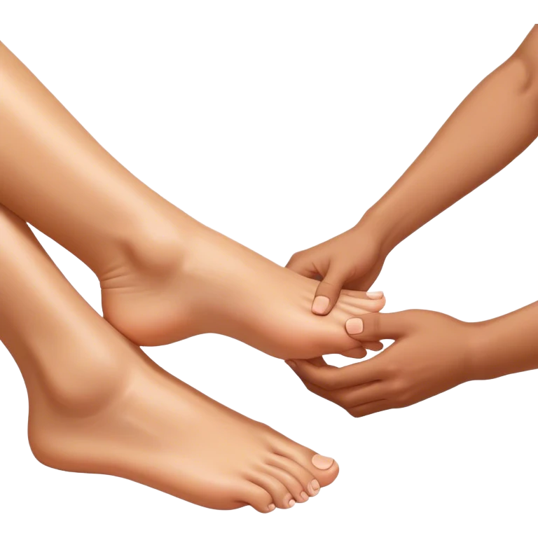 One man’s hand massaging one woman’s foot emoji