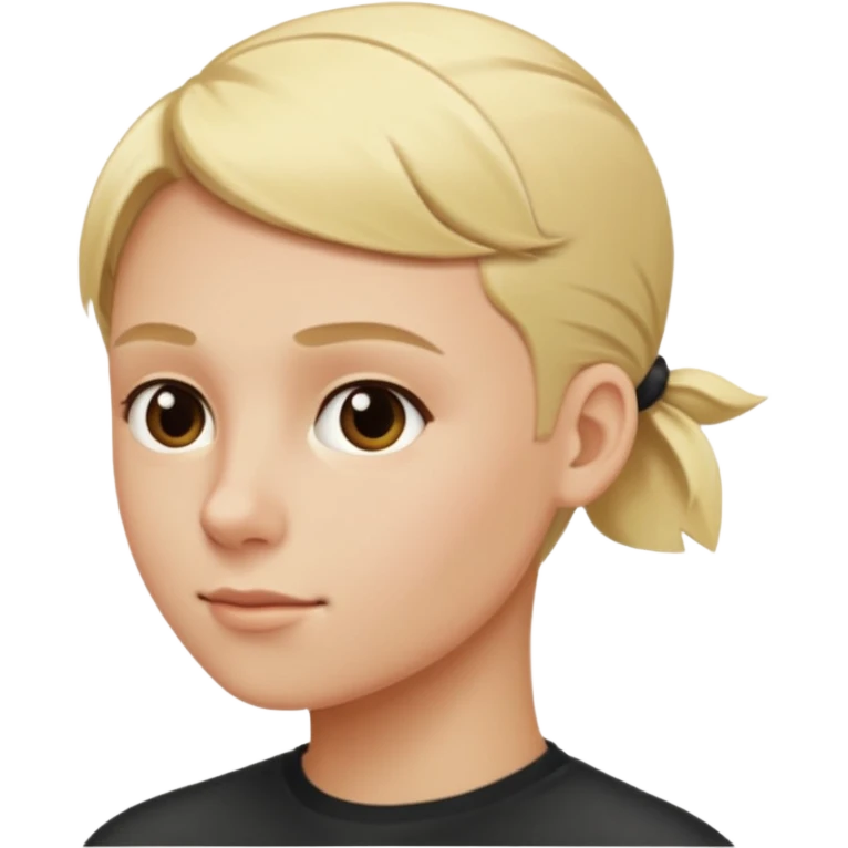No glasses, blonde hair, left side shaved. emoji