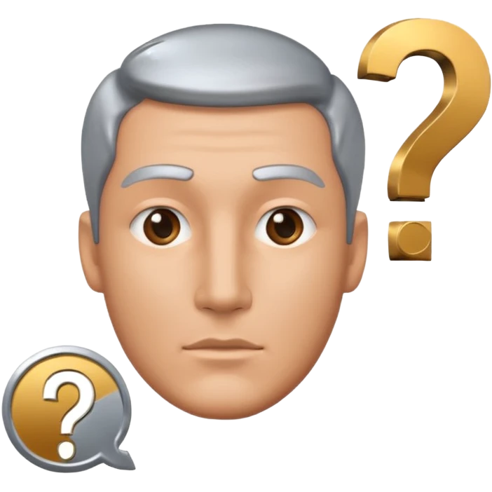 bust of a man with a question mark emoji