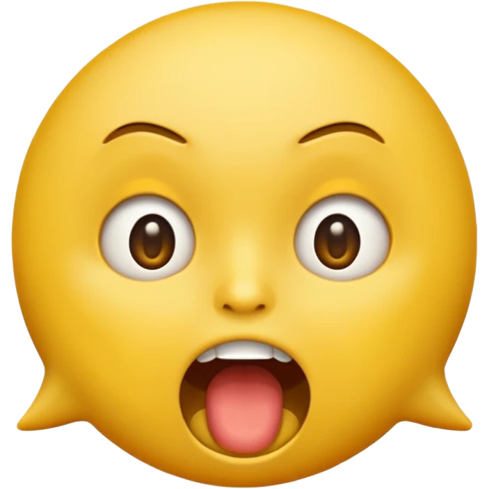 a face with a large opened mouth in emoji of whatsapp style (yellow), not humanized emoji