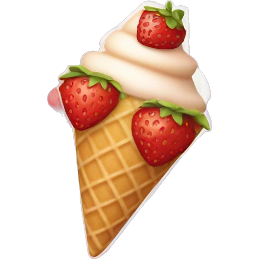 strawberry wafer cone  emoji
