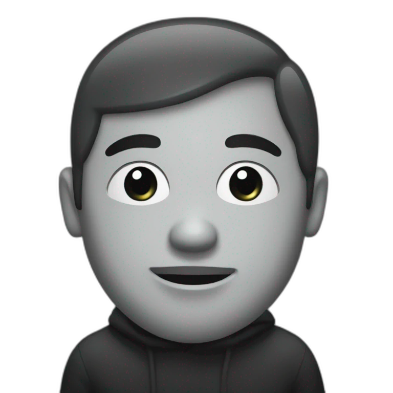un homme noire avec un liquide blanc sur le visage emoji