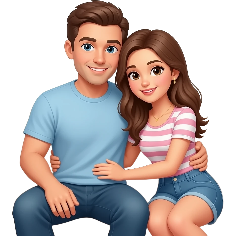 hot guy and hot girl cuddle in a couch emoji