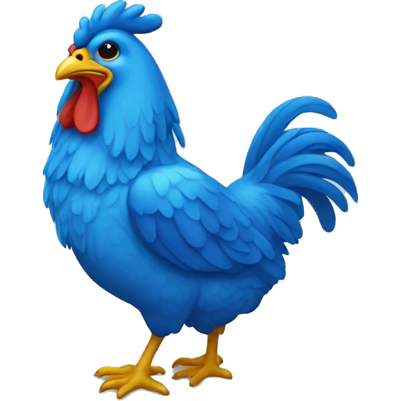 Blue chicken emoji