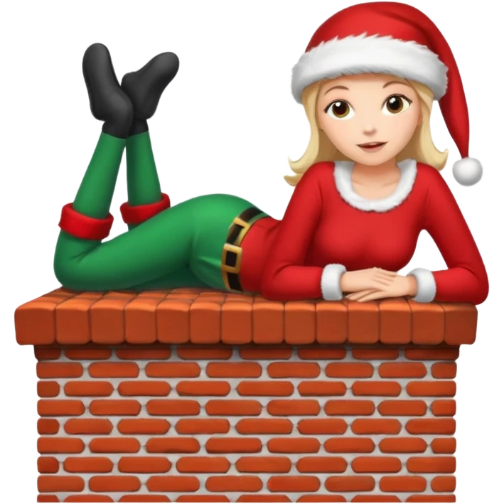 Cristmas Female lie down on a chimney emoji