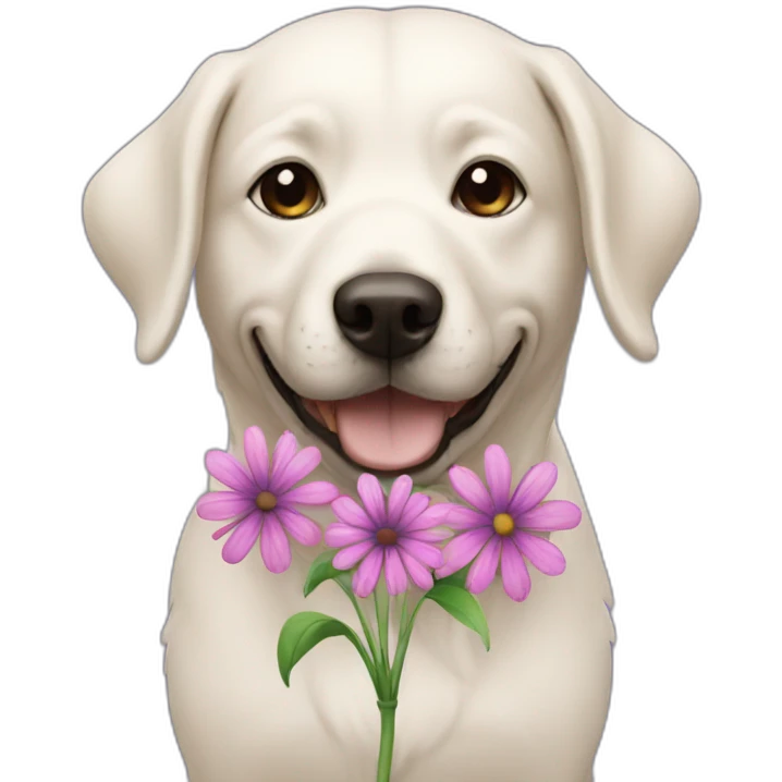Flower with a dog emoji